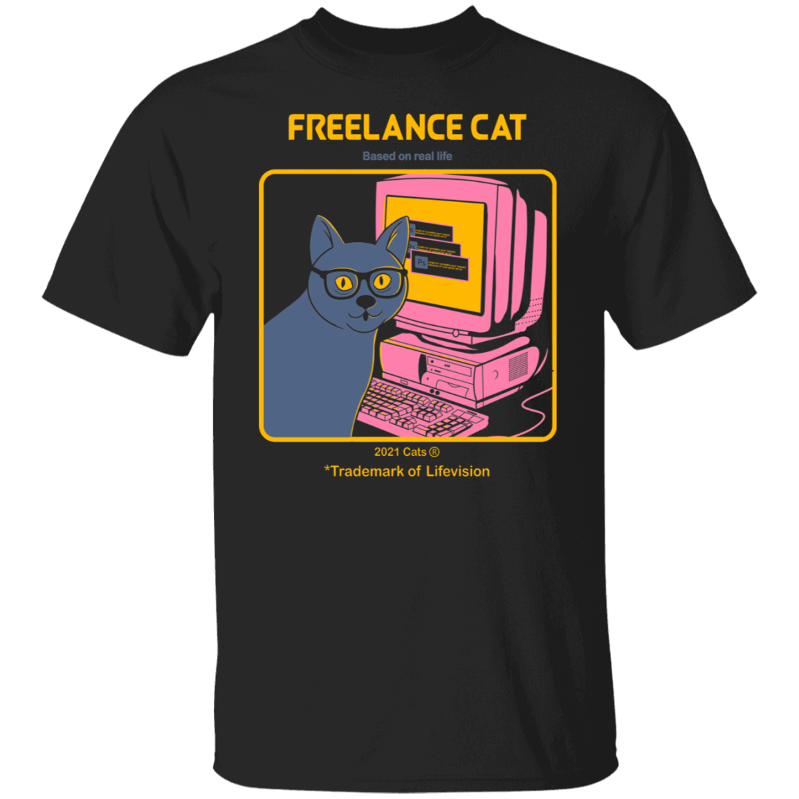 T-Shirts Black / S Freelance Cat T-Shirt