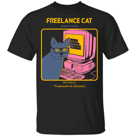 T-Shirts Black / YXS Freelance Cat Youth T-Shirt
