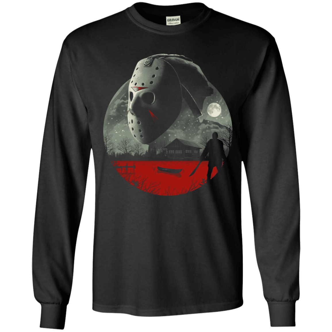 T-Shirts Black / YS Friday in Camp Blood Youth Long Sleeve T-Shirt