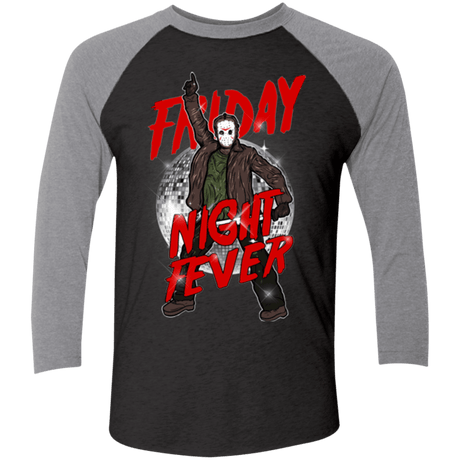 T-Shirts Vintage Black/Premium Heather / X-Small Friday Night Fever Men's Triblend 3/4 Sleeve
