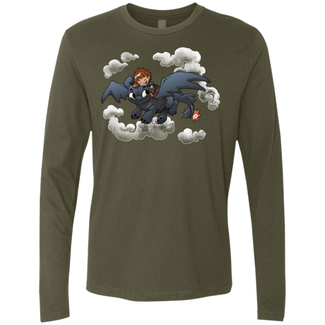T-Shirts Military Green / Small Friendly Flight Men's Premium Long Sleeve