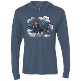 T-Shirts Indigo / X-Small Friendly Flight Triblend Long Sleeve Hoodie Tee