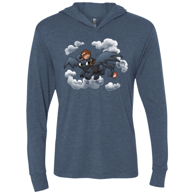 T-Shirts Indigo / X-Small Friendly Flight Triblend Long Sleeve Hoodie Tee