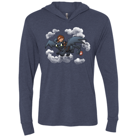 T-Shirts Vintage Navy / X-Small Friendly Flight Triblend Long Sleeve Hoodie Tee