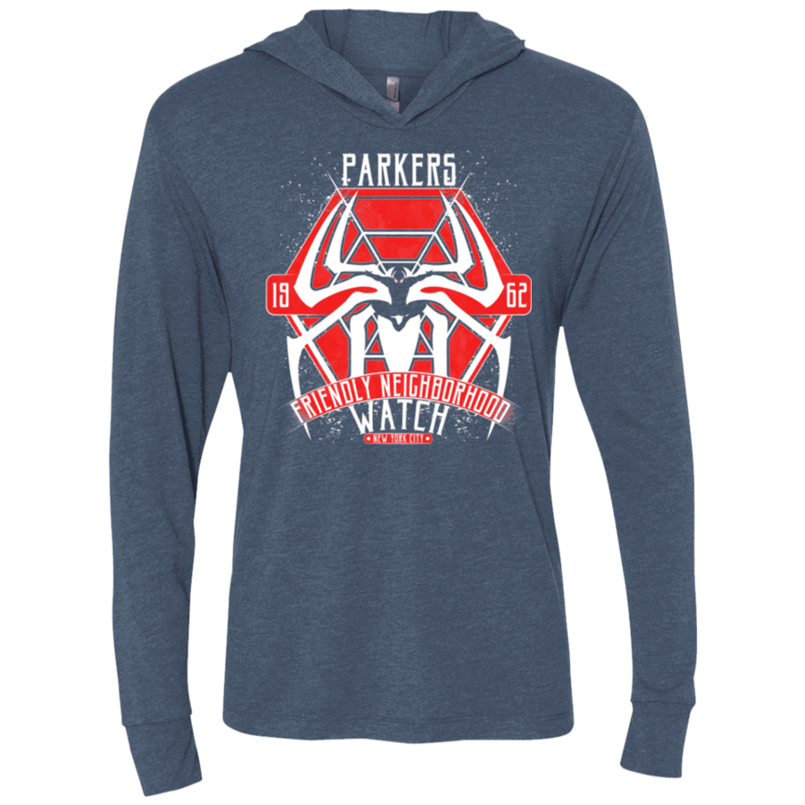 T-Shirts Indigo / X-Small Friendly Neighborhood Watch Triblend Long Sleeve Hoodie Tee