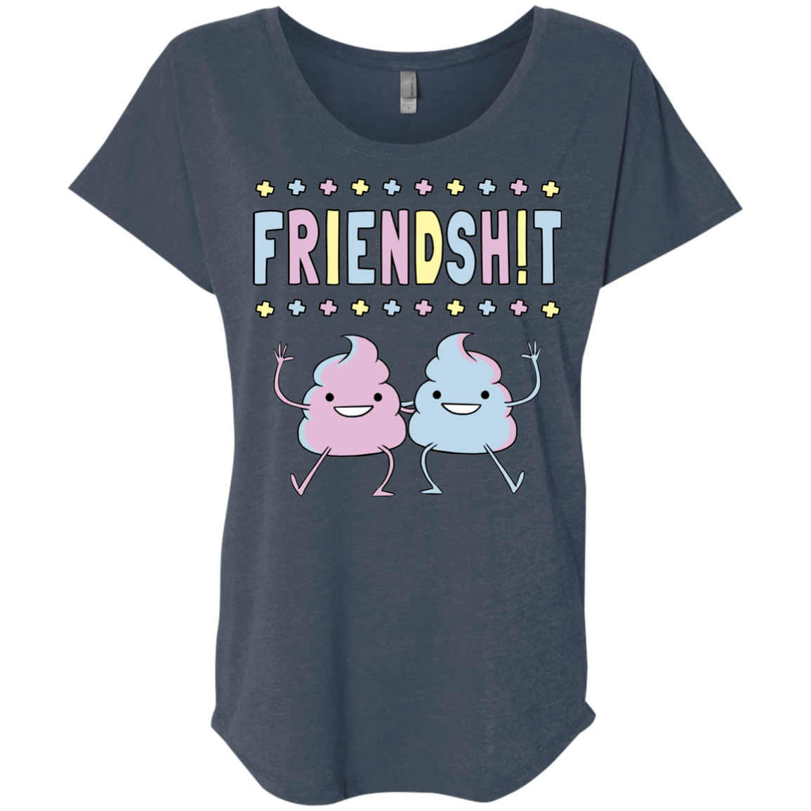 T-Shirts Indigo / X-Small Friendsh!t Triblend Dolman Sleeve