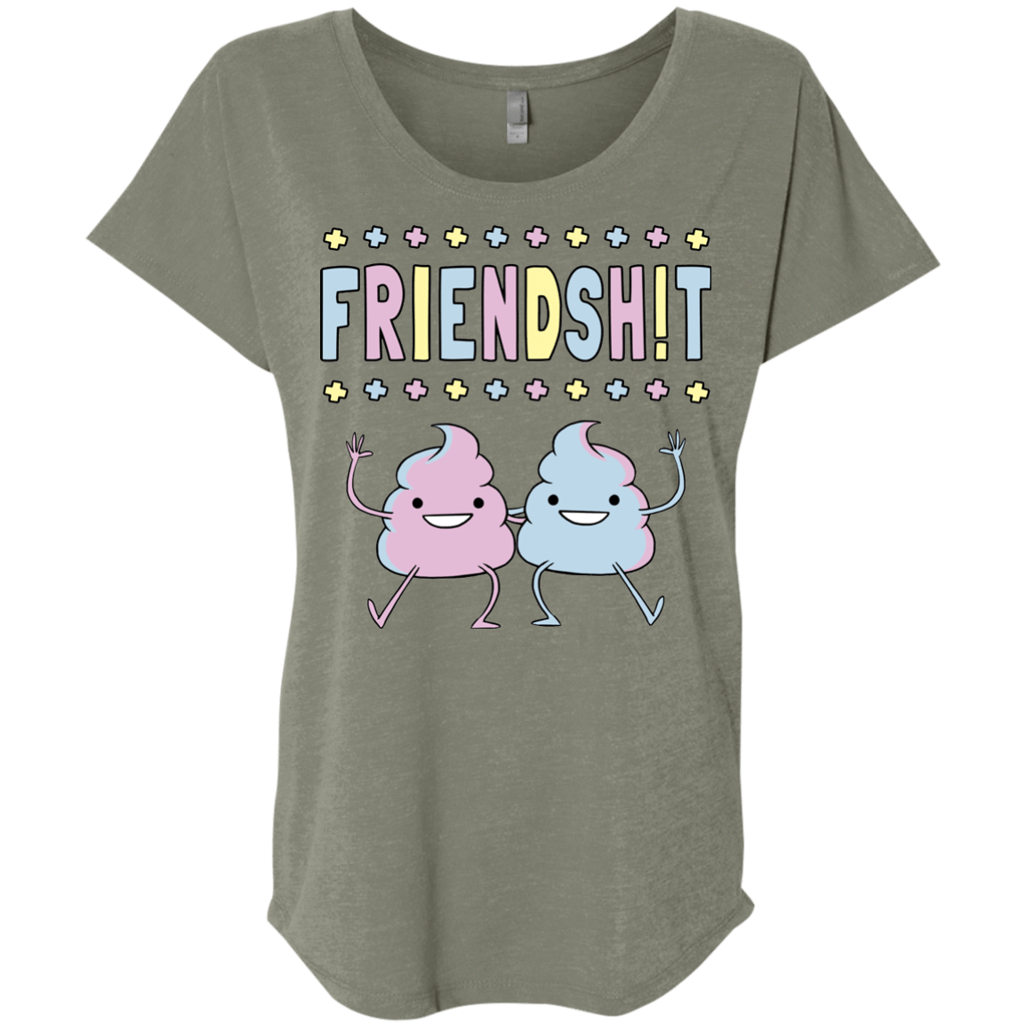 T-Shirts Venetian Grey / X-Small Friendsh!t Triblend Dolman Sleeve