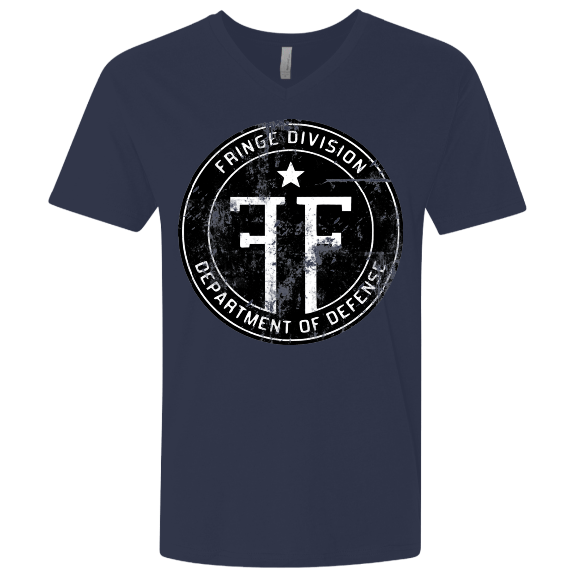 T-Shirts Midnight Navy / X-Small Fringe Logo Vintage Men's Premium V-Neck