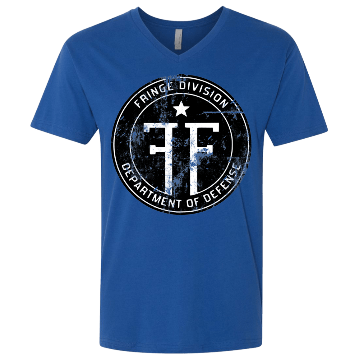 T-Shirts Royal / X-Small Fringe Logo Vintage Men's Premium V-Neck