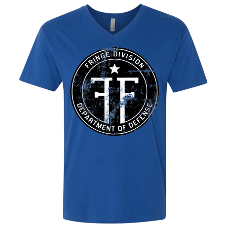T-Shirts Royal / X-Small Fringe Logo Vintage Men's Premium V-Neck