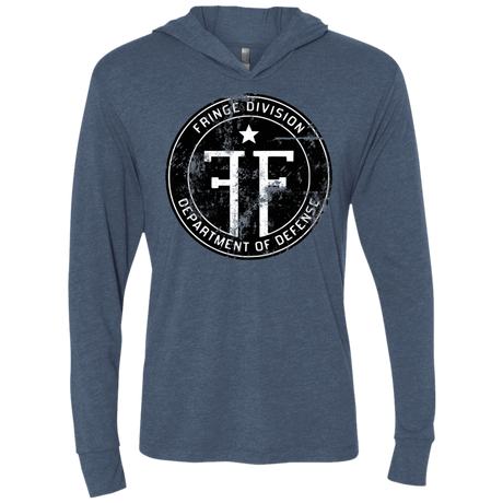 T-Shirts Indigo / X-Small Fringe Logo Vintage Triblend Long Sleeve Hoodie Tee