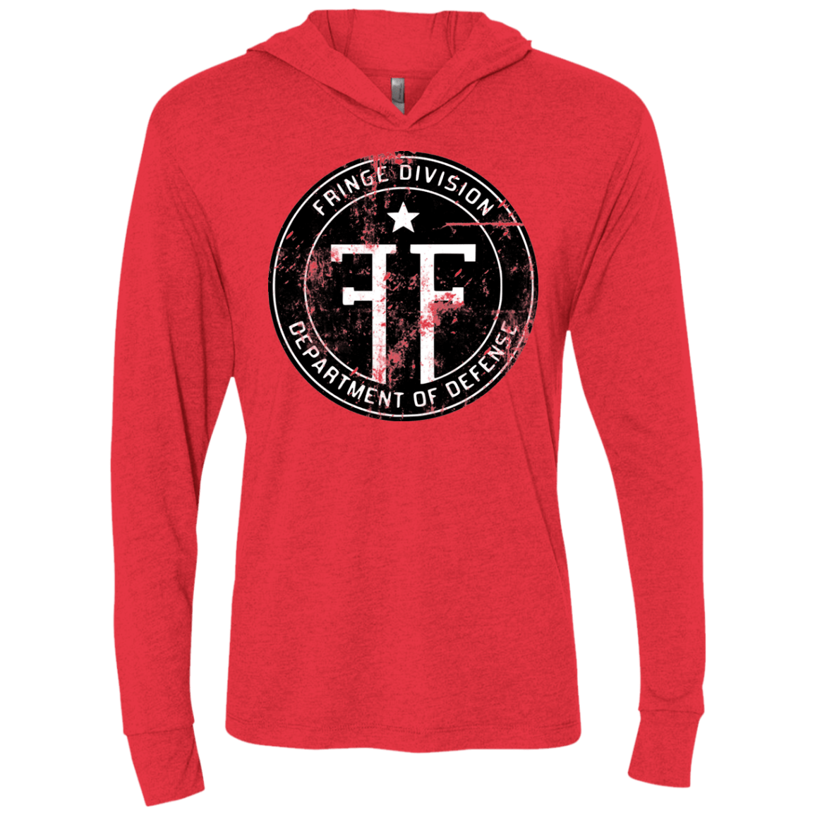 T-Shirts Vintage Red / X-Small Fringe Logo Vintage Triblend Long Sleeve Hoodie Tee