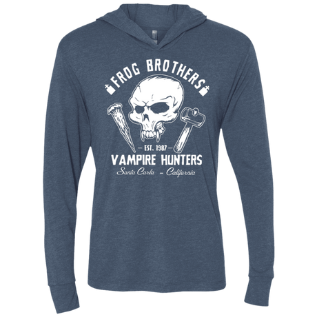 T-Shirts Indigo / X-Small Frog Brothers Vampire Hunters Triblend Long Sleeve Hoodie Tee
