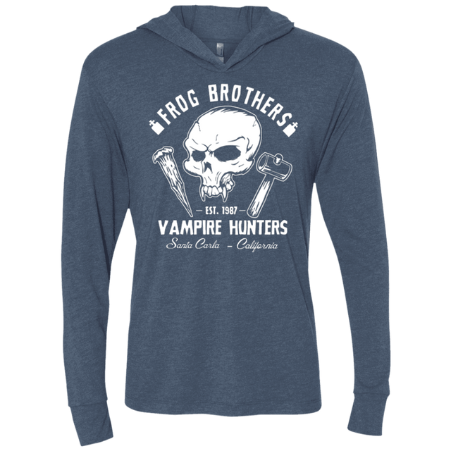 T-Shirts Indigo / X-Small Frog Brothers Vampire Hunters Triblend Long Sleeve Hoodie Tee