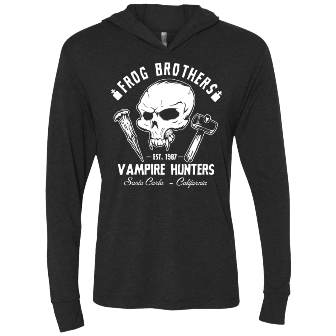 T-Shirts Vintage Black / X-Small Frog Brothers Vampire Hunters Triblend Long Sleeve Hoodie Tee