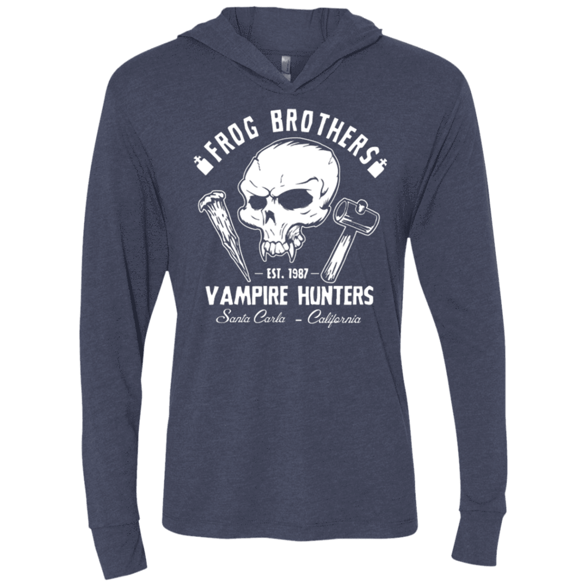 T-Shirts Vintage Navy / X-Small Frog Brothers Vampire Hunters Triblend Long Sleeve Hoodie Tee
