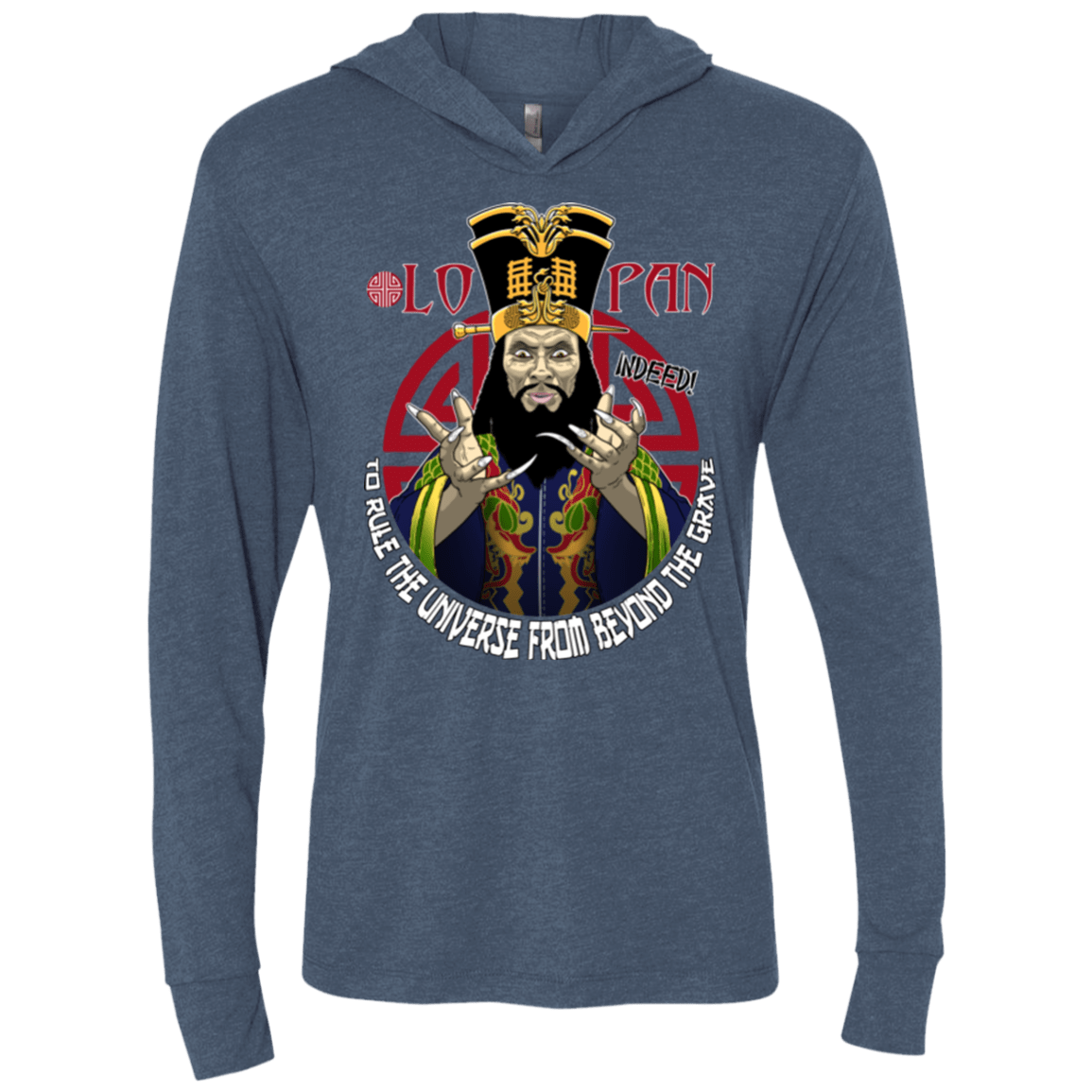 T-Shirts Indigo / X-Small From Beyond The Grave Triblend Long Sleeve Hoodie Tee