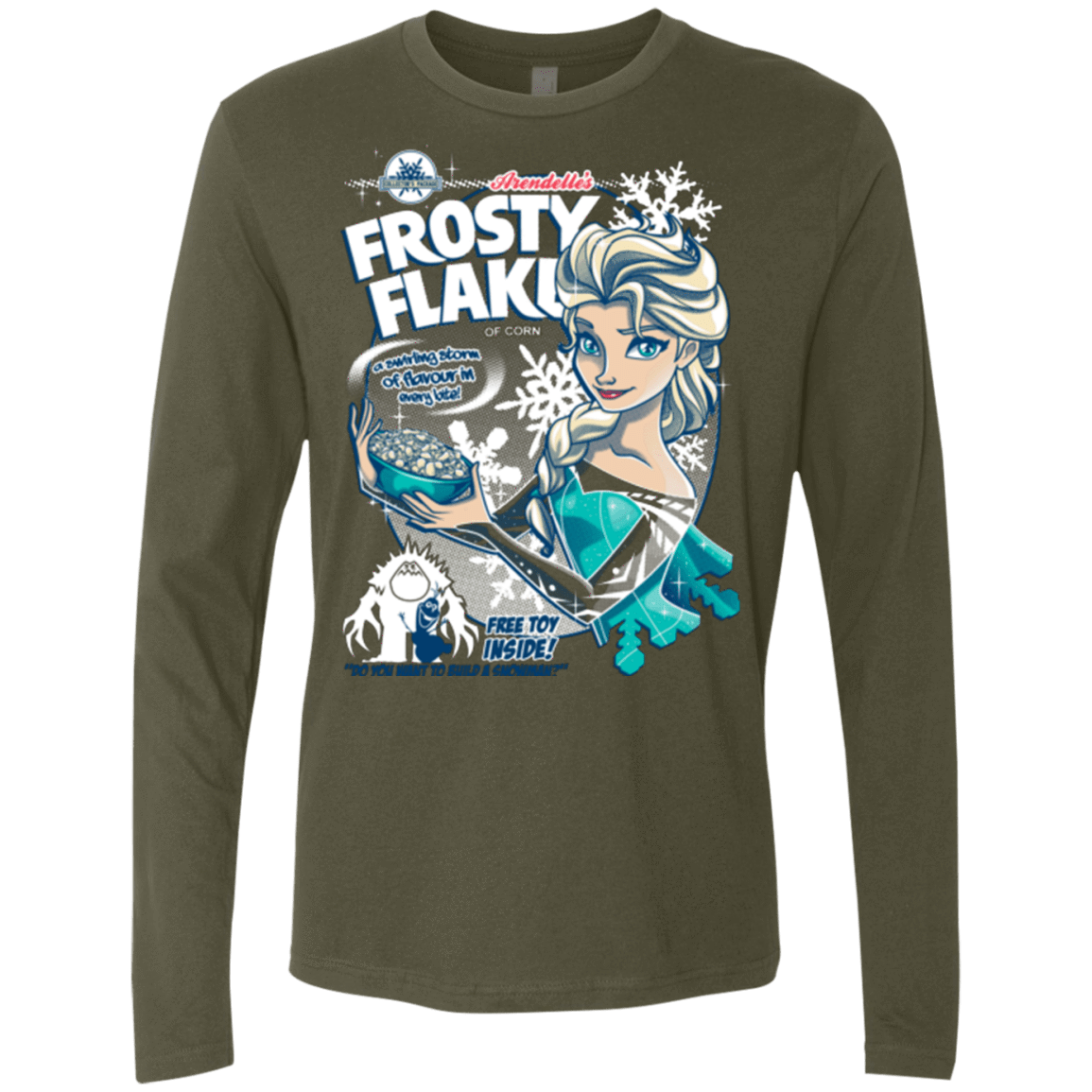 T-Shirts Military Green / Small Frosty Flakes Men's Premium Long Sleeve