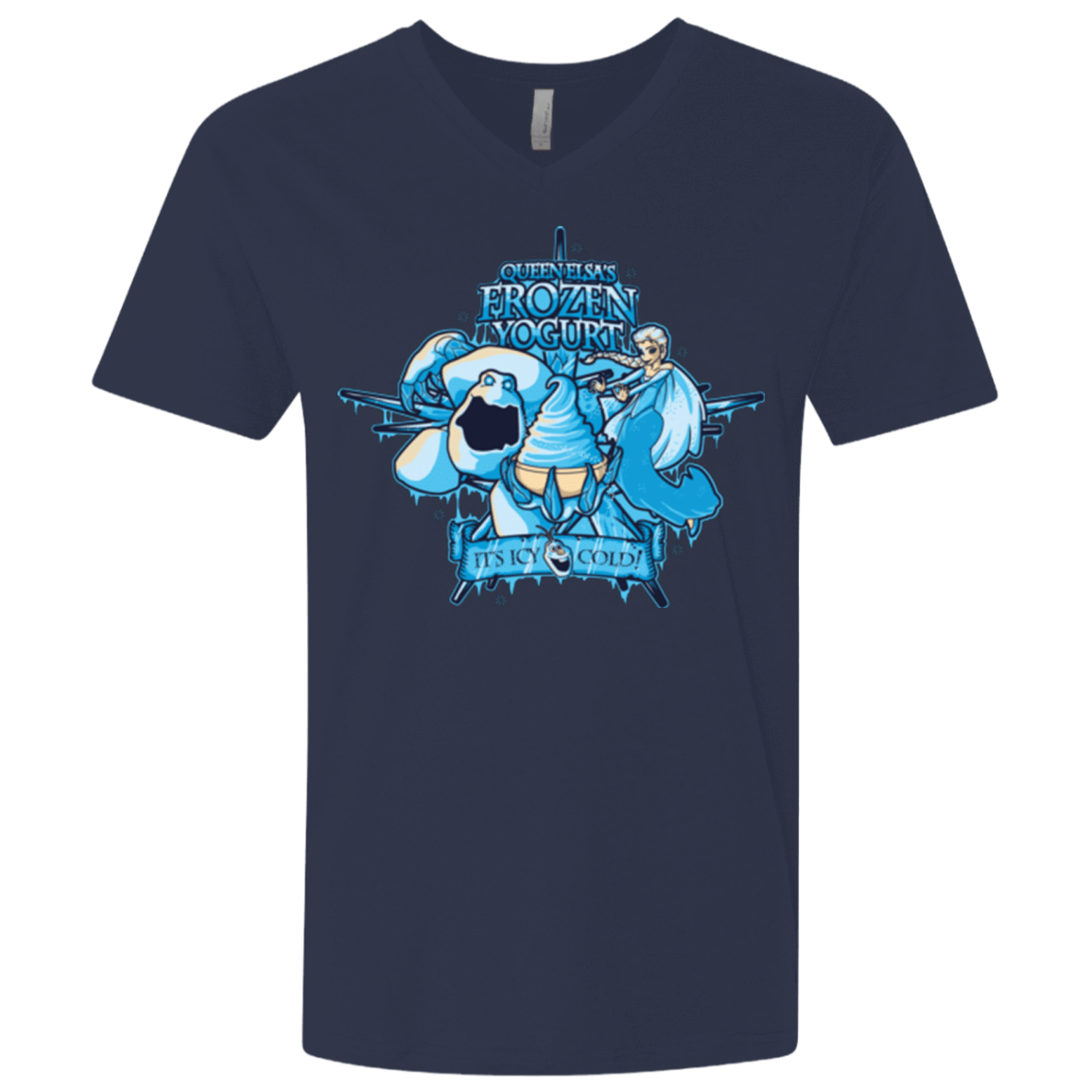 T-Shirts Midnight Navy / X-Small FROZEN YOGURT Men's Premium V-Neck