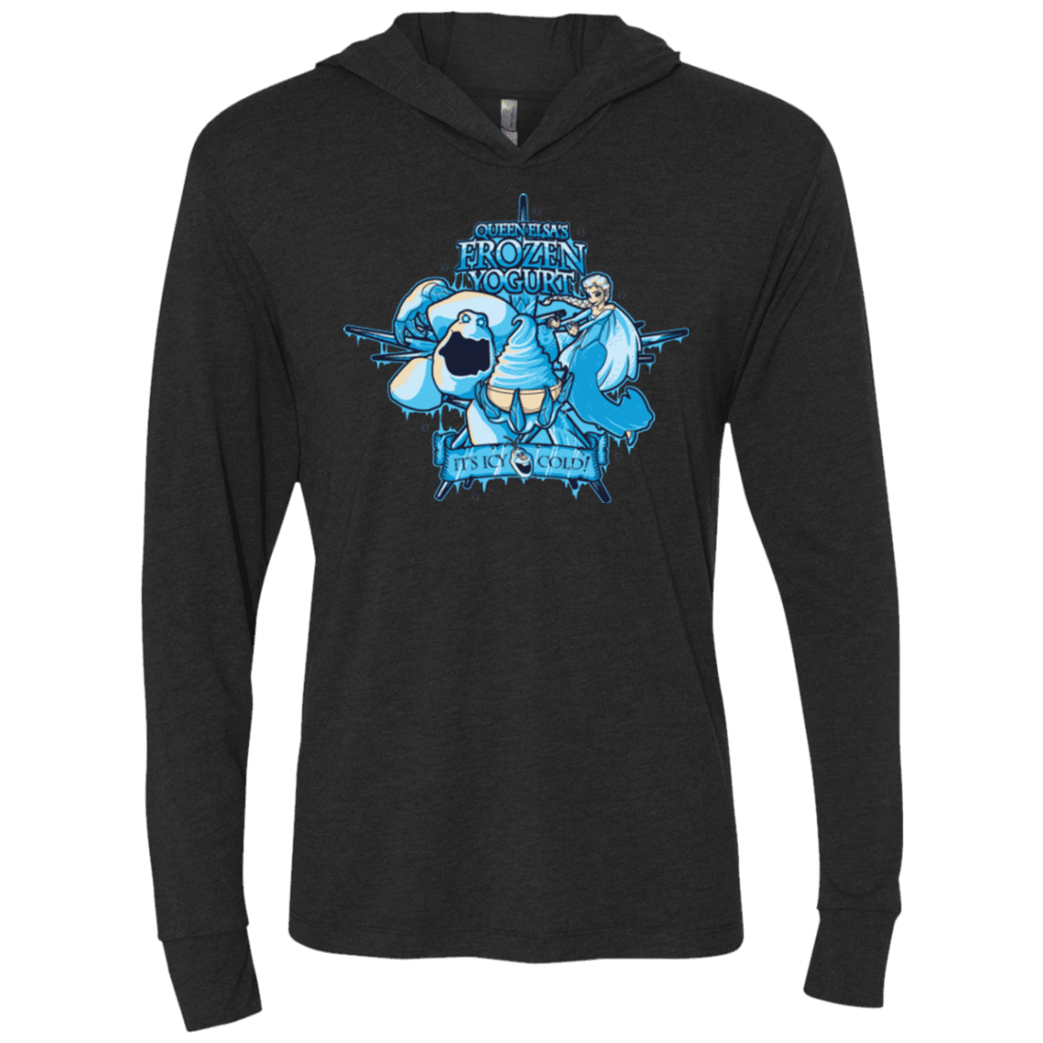 T-Shirts Vintage Black / X-Small FROZEN YOGURT Triblend Long Sleeve Hoodie Tee