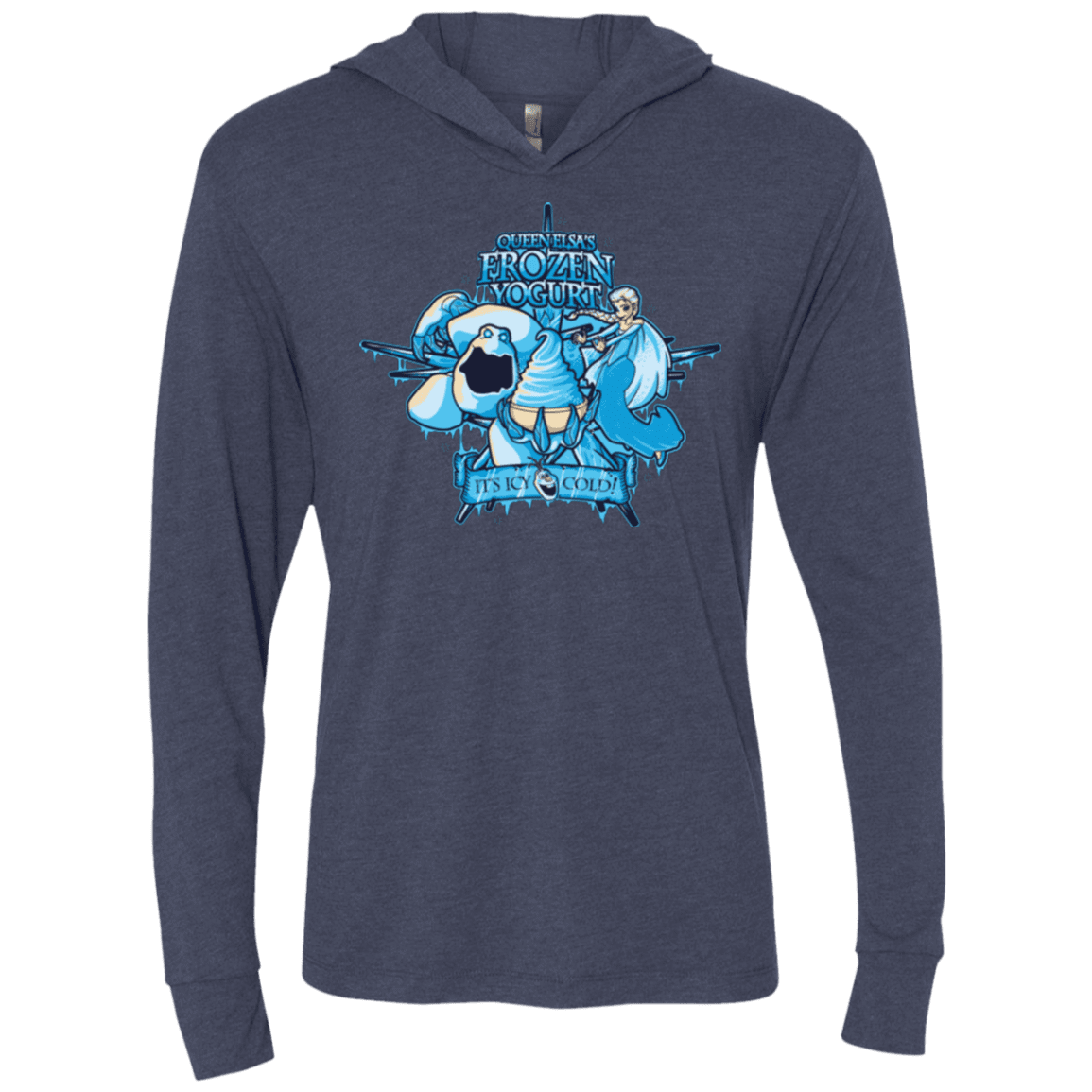 T-Shirts Vintage Navy / X-Small FROZEN YOGURT Triblend Long Sleeve Hoodie Tee