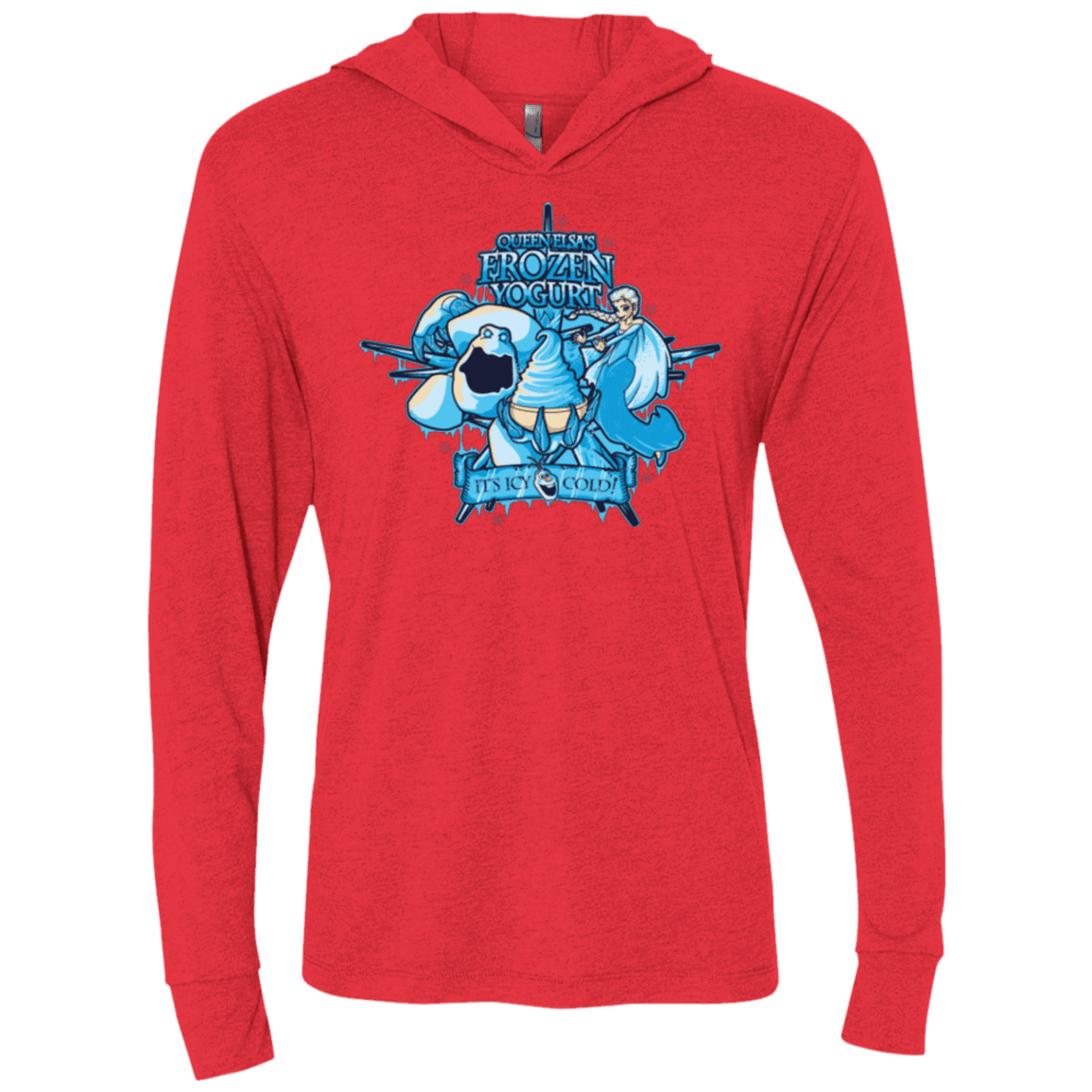 T-Shirts Vintage Red / X-Small FROZEN YOGURT Triblend Long Sleeve Hoodie Tee