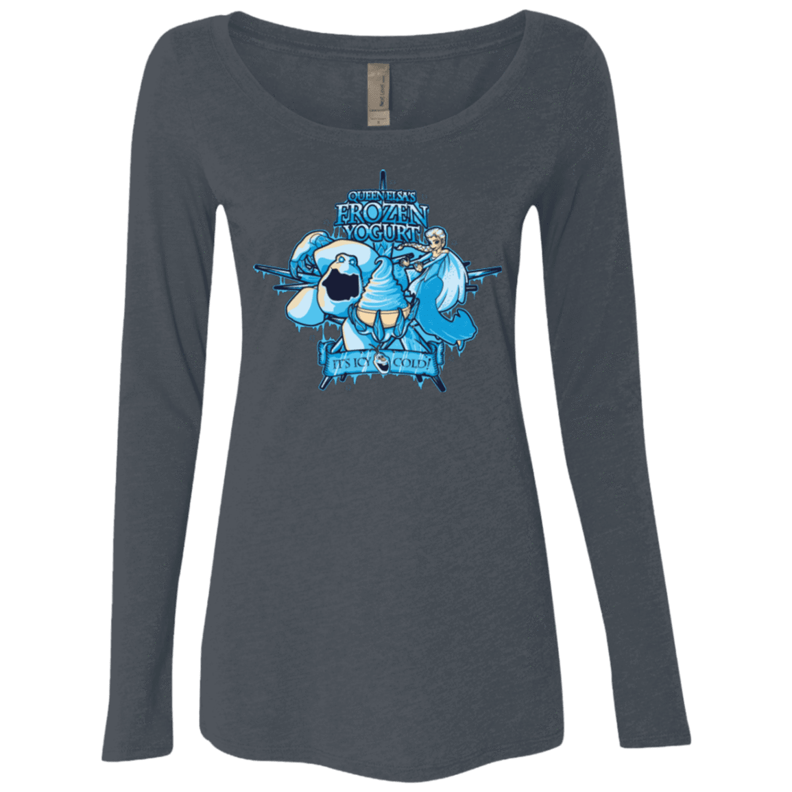 T-Shirts Vintage Navy / Small FROZEN YOGURT Women's Triblend Long Sleeve Shirt