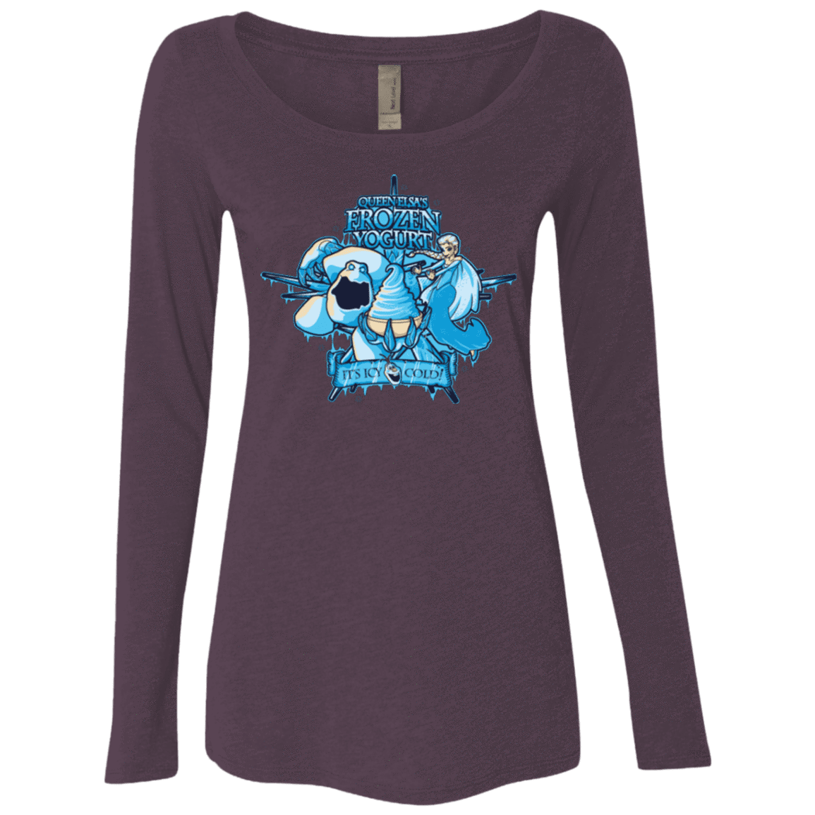 T-Shirts Vintage Purple / Small FROZEN YOGURT Women's Triblend Long Sleeve Shirt