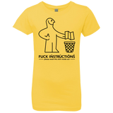 T-Shirts Vibrant Yellow / YXS FuckInstructions Girls Premium T-Shirt