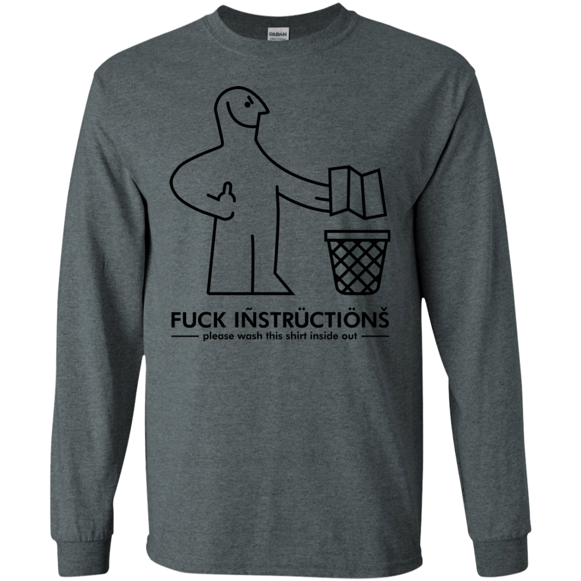 T-Shirts Dark Heather / S FuckInstructions Men's Long Sleeve T-Shirt