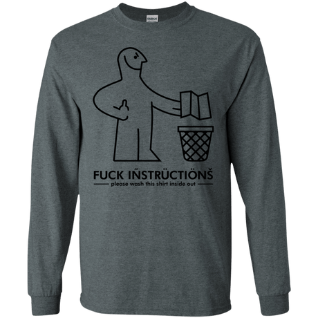 T-Shirts Dark Heather / S FuckInstructions Men's Long Sleeve T-Shirt