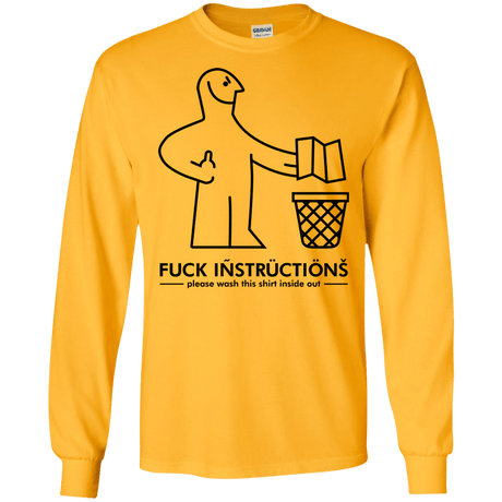 T-Shirts Gold / S FuckInstructions Men's Long Sleeve T-Shirt