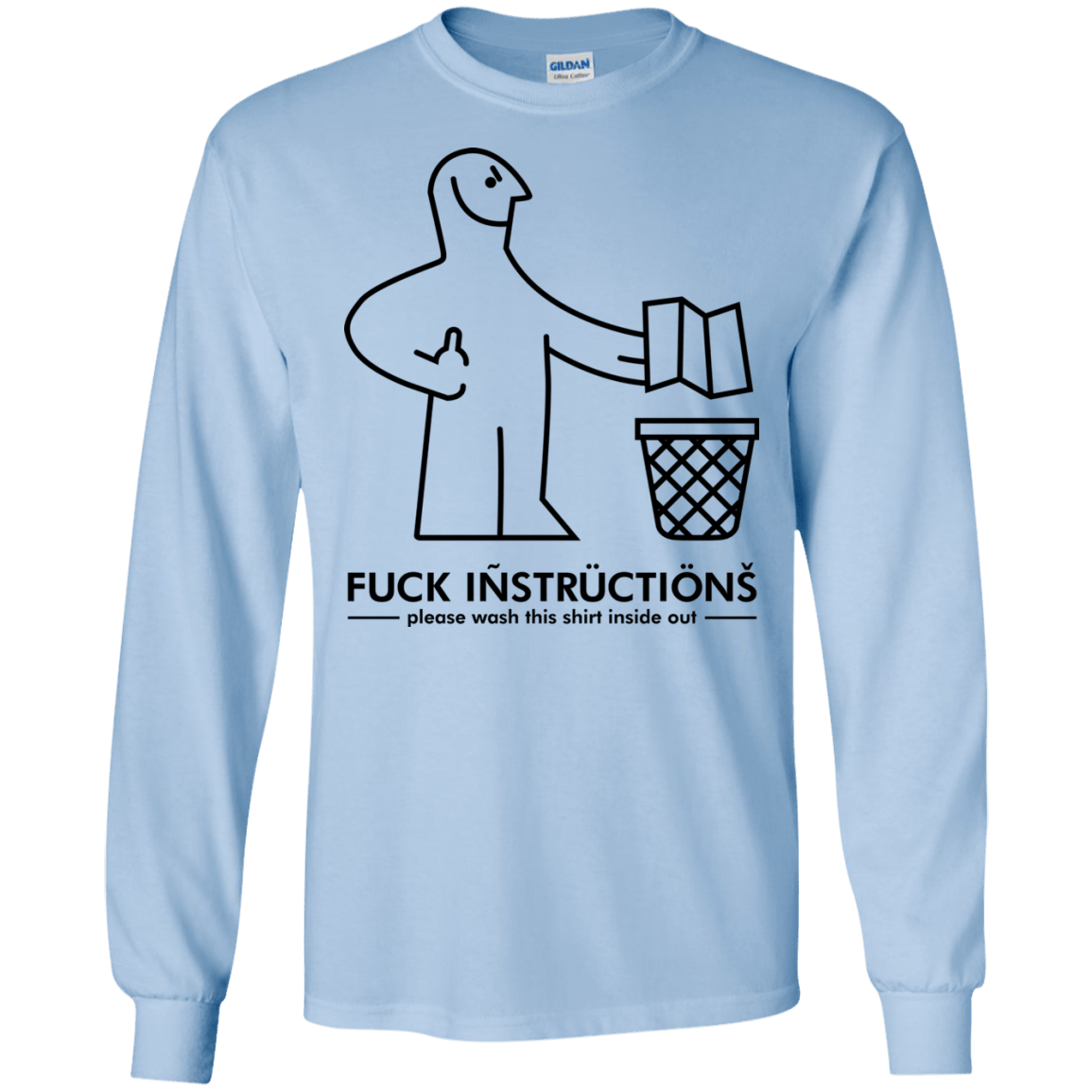 T-Shirts Light Blue / S FuckInstructions Men's Long Sleeve T-Shirt