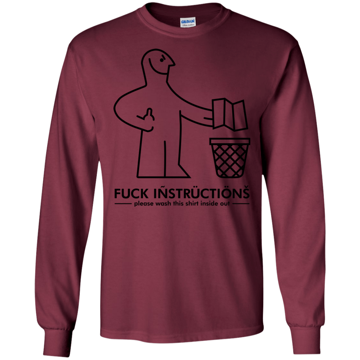 T-Shirts Maroon / S FuckInstructions Men's Long Sleeve T-Shirt