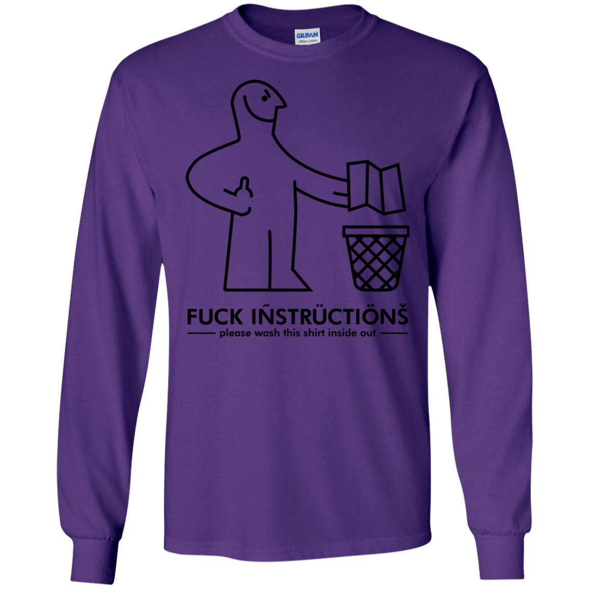 T-Shirts Purple / S FuckInstructions Men's Long Sleeve T-Shirt