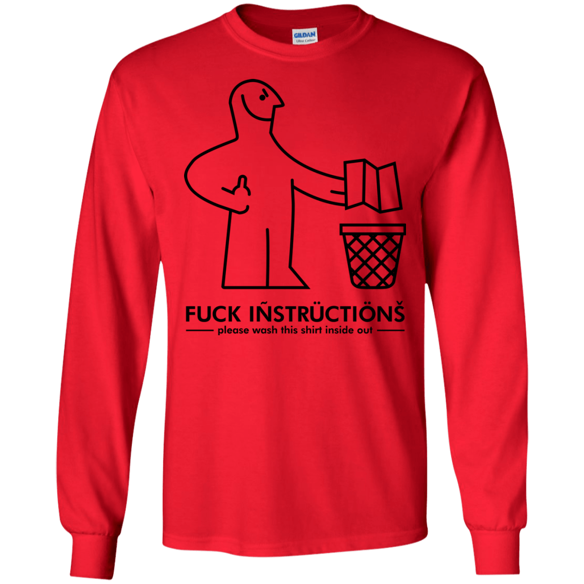 T-Shirts Red / S FuckInstructions Men's Long Sleeve T-Shirt