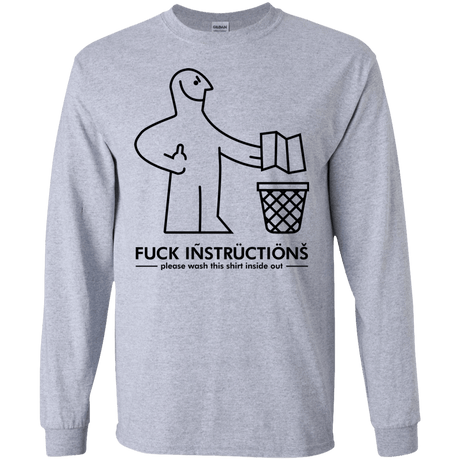 T-Shirts Sport Grey / S FuckInstructions Men's Long Sleeve T-Shirt