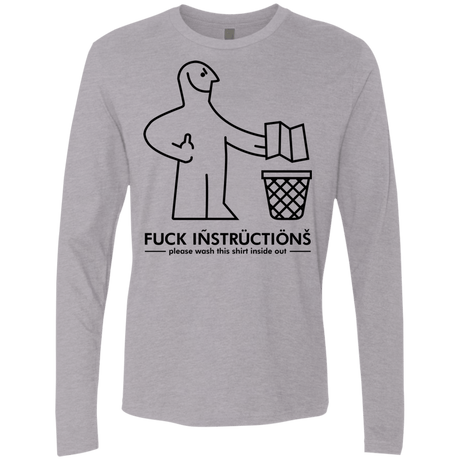 T-Shirts Heather Grey / S FuckInstructions Men's Premium Long Sleeve