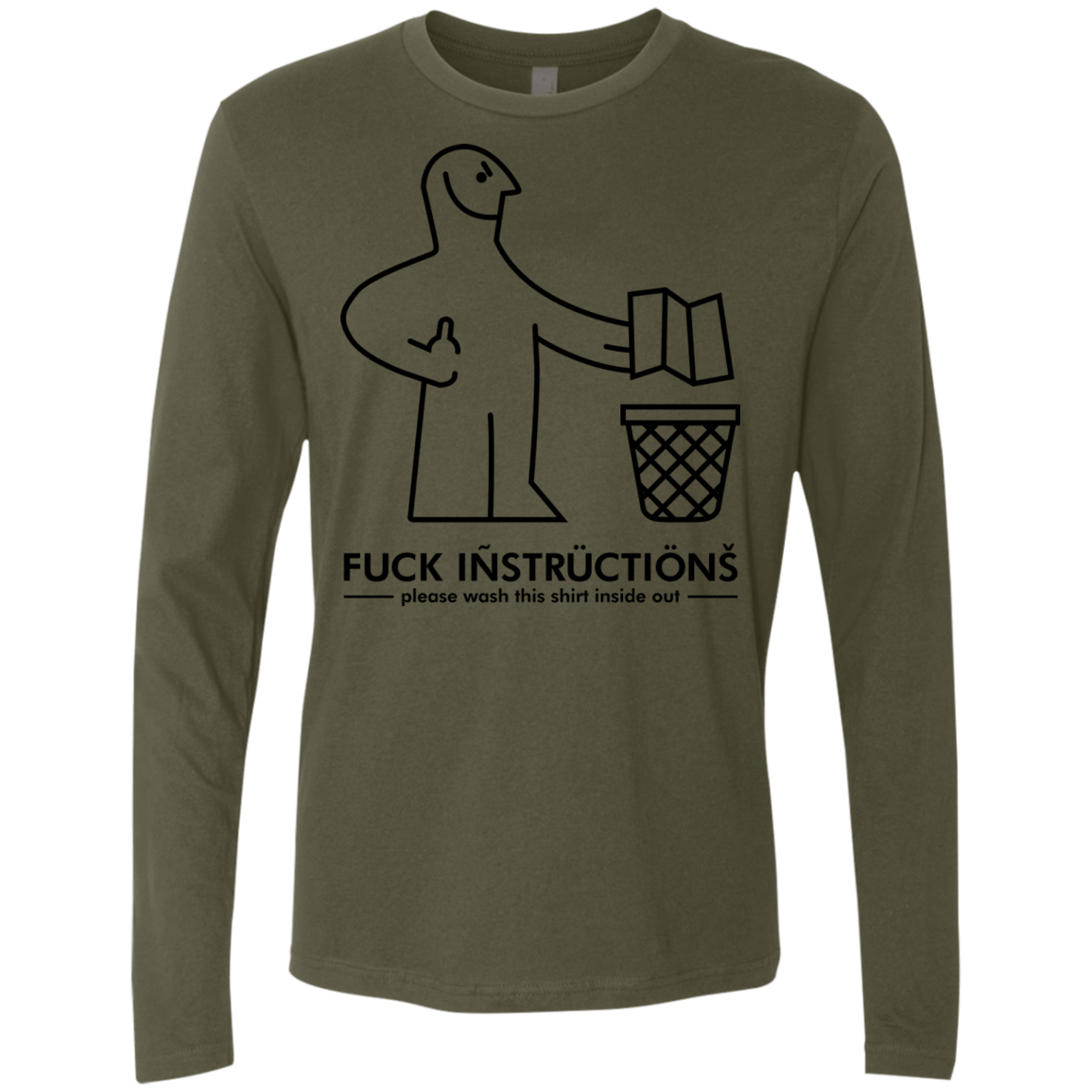 T-Shirts Military Green / S FuckInstructions Men's Premium Long Sleeve