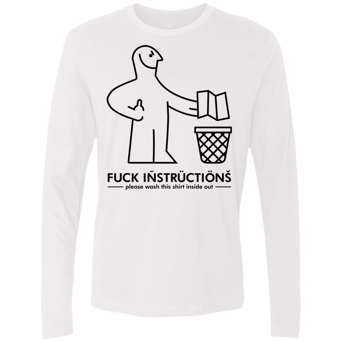 T-Shirts White / S FuckInstructions Men's Premium Long Sleeve