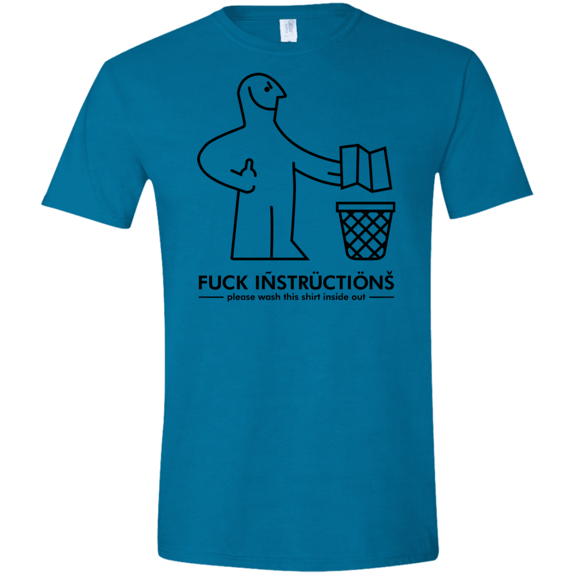 T-Shirts Antique Sapphire / S FuckInstructions Men's Semi-Fitted Softstyle