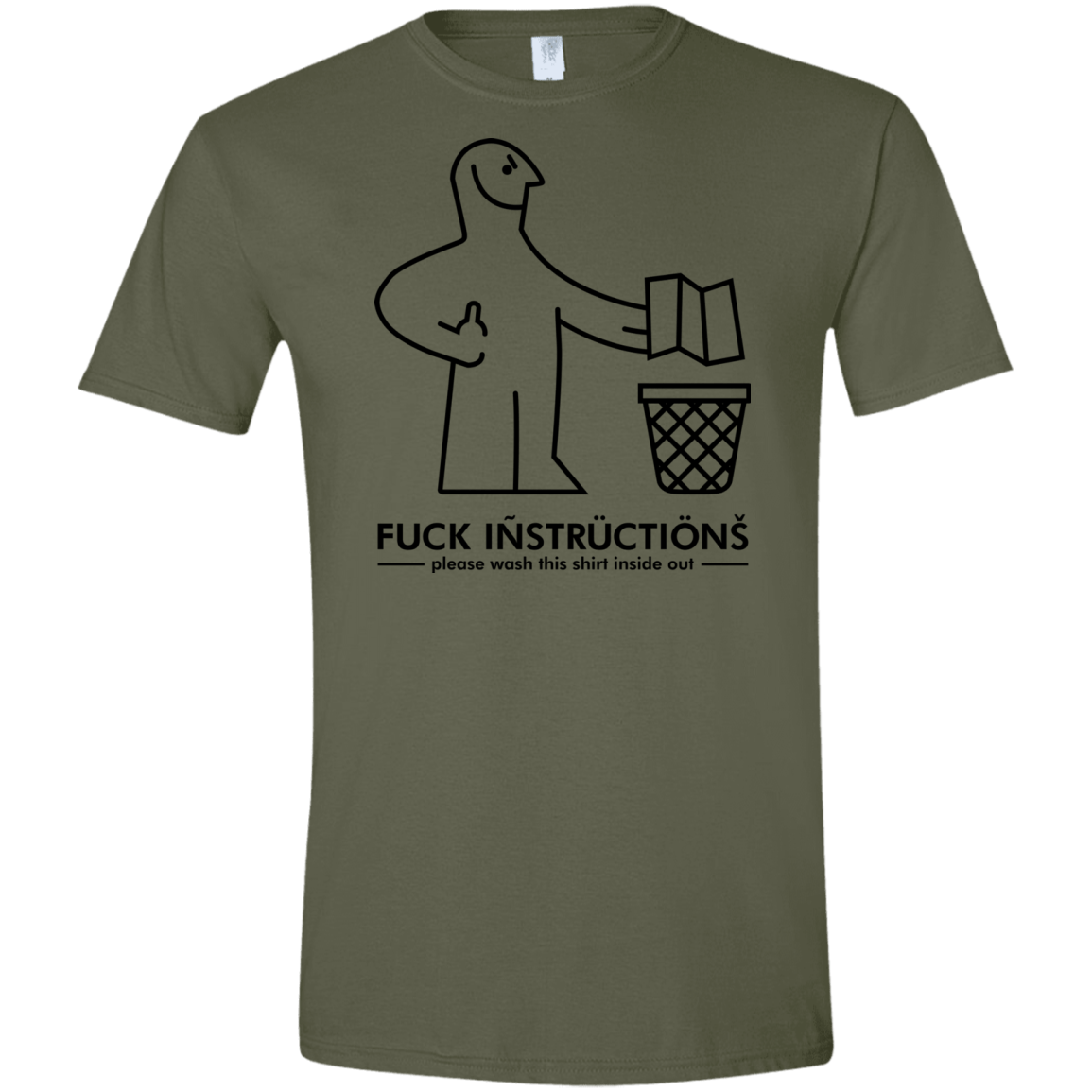 T-Shirts Military Green / S FuckInstructions Men's Semi-Fitted Softstyle