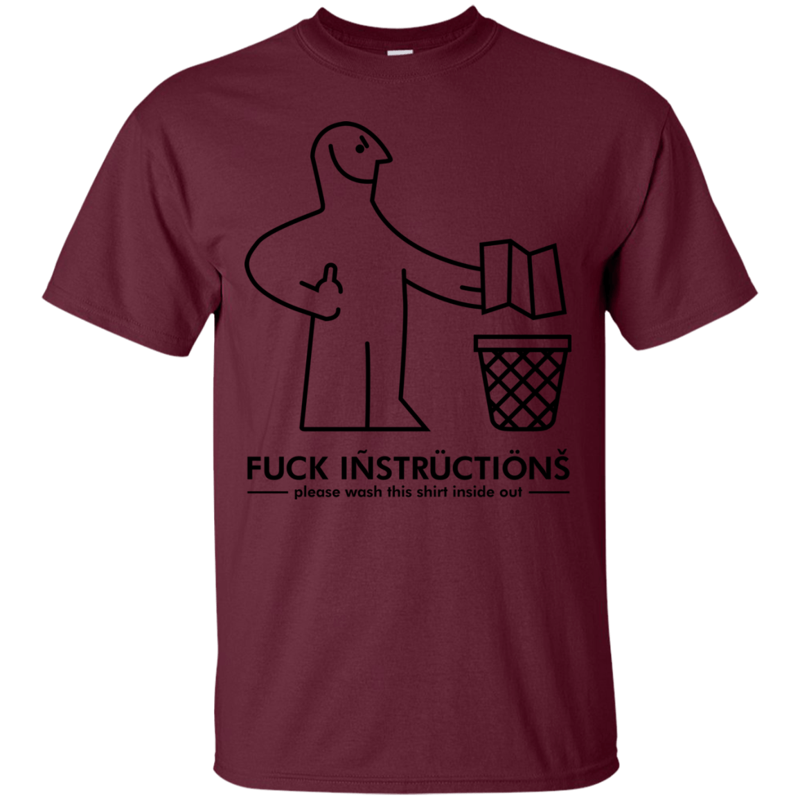 T-Shirts Maroon / S FuckInstructions T-Shirt