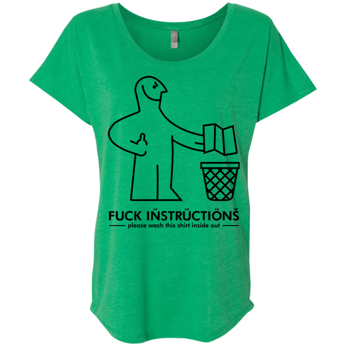 T-Shirts Envy / X-Small FuckInstructions Triblend Dolman Sleeve