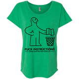 T-Shirts Envy / X-Small FuckInstructions Triblend Dolman Sleeve