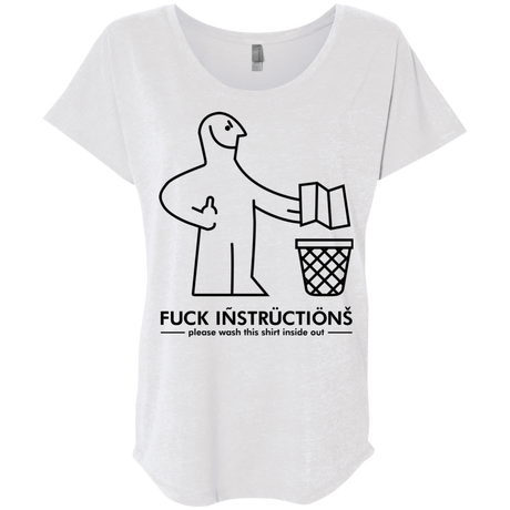T-Shirts Heather White / X-Small FuckInstructions Triblend Dolman Sleeve