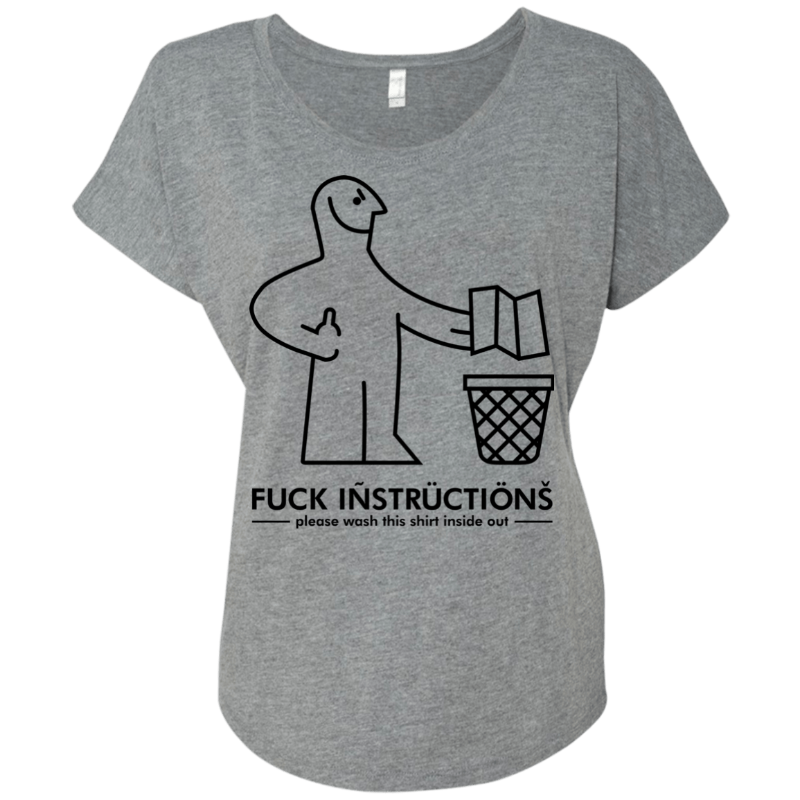 T-Shirts Premium Heather / X-Small FuckInstructions Triblend Dolman Sleeve