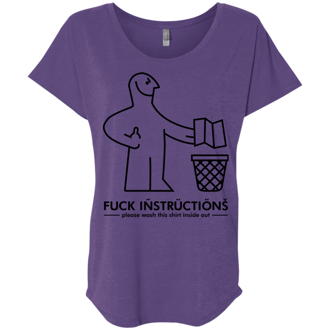 T-Shirts Purple Rush / X-Small FuckInstructions Triblend Dolman Sleeve
