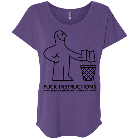 T-Shirts Purple Rush / X-Small FuckInstructions Triblend Dolman Sleeve