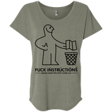 T-Shirts Venetian Grey / X-Small FuckInstructions Triblend Dolman Sleeve